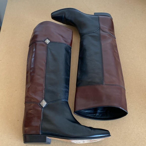 Sesto Meucci Italian Leather Boots. Brown/Black. Size 8 AA - Picture 3 of 12